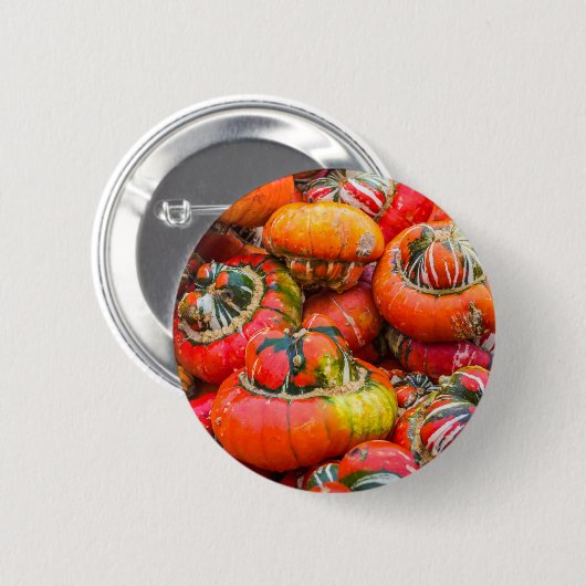 Bunte Kürbis Button (Vorne & Hinten)