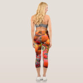 Bunte Kürbis Capri Leggings (Rückseite)