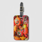Bunte Kürbis Gepäckanhänger (Vorderseite Vertikal)