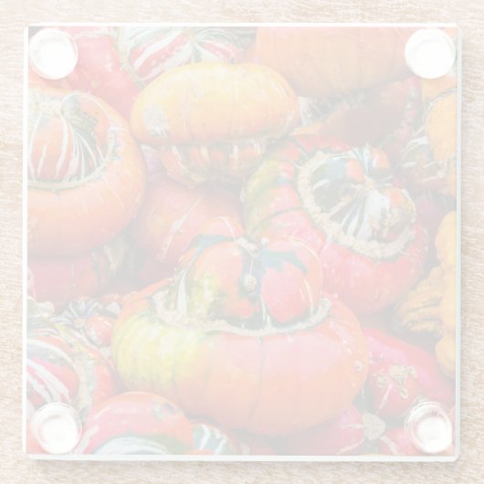 Bunte Kürbis Glasuntersetzer (Rückseite)