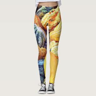 Bunte Kürbisse in Nahaufnahme Leggings