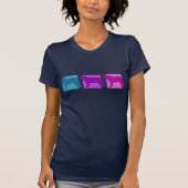 Bunte Kuvasz Silhouetten T-Shirt (Vorderseite)