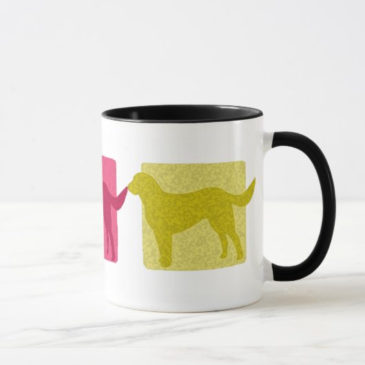 Bunte Labrador-Retriever-Silhouetten Tasse (Rechts)