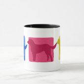 Bunte Labrador-Retriever-Silhouetten Tasse (Zentrum)