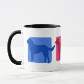 Bunte Labrador-Retriever-Silhouetten Tasse (Links)
