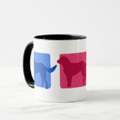 Bunte Labrador-Retriever-Silhouetten Tasse (Vorderseite Links)