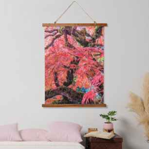 Bunte Laceleaf-Japanische-Ahorn Baum Wandteppich Mit Holzrahmen