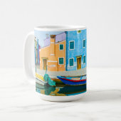 Bunte Lagune der Boots-Szenen-|Venetian Kaffeetasse (Vorderseite Links)