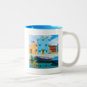 Bunte Lagune der Boots-Szenen- Venetian Zweifarbige Tasse