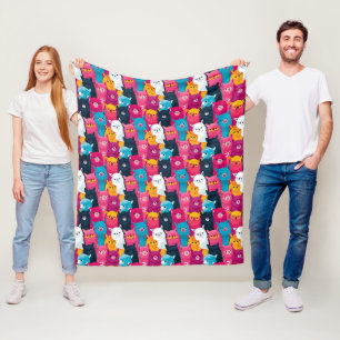 Bunte Lamas Fleecedecke