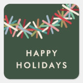 Bunte Lametta-Girlande Frohe Feiertage Aufkleber (Vorderseite)