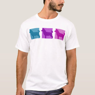 Bunte Lancashire Heeler Silhouetten T-Shirt