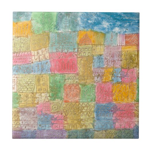 Bunte Landschaft - Paul Klee Fliese (Vorderseite)