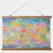 Bunte Landschaft - Paul Klee Wandteppich Mit Holzrahmen (Vorne)