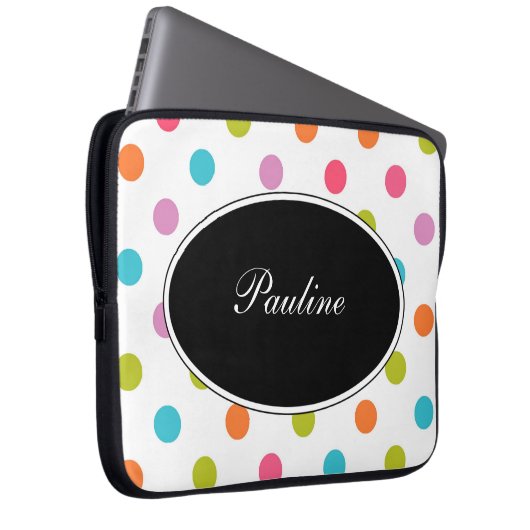 Bunte Laptop-Monogramm-Hülsen Laptopschutzhülle (Vorne Rechts)