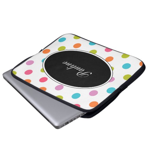 Bunte Laptop-Monogramm-Hülsen Laptopschutzhülle (Vorne Knopf)