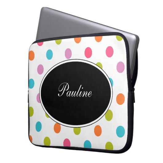 Bunte Laptop-Monogramm-Hülsen Laptopschutzhülle (Vorderseite Links)