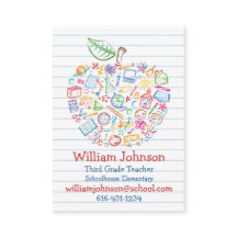 Bunte Lehrer-Apple-Visitenkarte