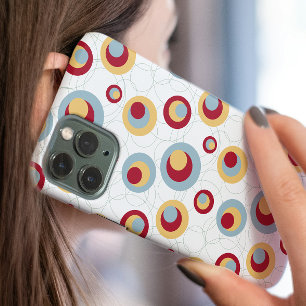 Bunte Leopard-Flecken im Retro-Stil der Mitte des iPhone 16 Hülle