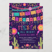 Bunte Let's Fiesta Summer Party Einladung (Vorne/Hinten)