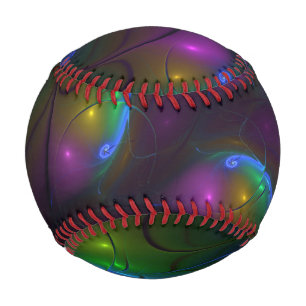 Bunte leuchtende abstrakte moderne Fraktal-Kunst Baseball