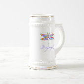 Bunte Libelle Bierglas (VorderseiteRechts)
