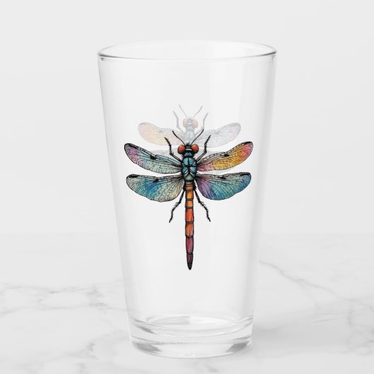 Bunte Libelle Glas (Vorderseite)