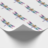 Bunte Libelle – Irisierende Naturkunst Geschenkpapier (Ecke)