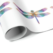 Bunte Libelle – Irisierende Naturkunst Geschenkpapier (Rolleneckpunkt)