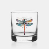 Bunte Libelle Whiskyglas (Rückseite)