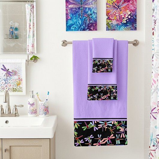 Bunte Libellen Badehandtuch Set