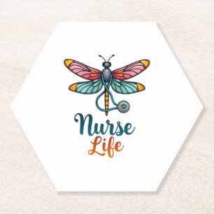 Bunte Libellen-Krankenschwester-Leben-T-Shirt (2) Untersetzer