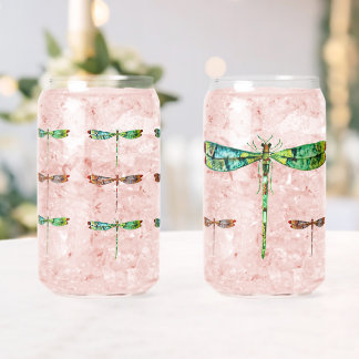 Bunte Libellen-Trinkgläser Tumbler Dosenglas