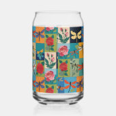 Bunte Libellen und Rosen Patchwork Dosenglas (Rechts)