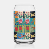 Bunte Libellen und Rosen Patchwork Dosenglas (Links)