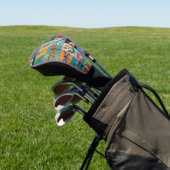 Bunte Libellen und Rosen Patchwork Golf Headcover (In SItu)