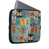 Bunte Libellen und Rosen Patchwork Laptopschutzhülle (Vorne Rechts)