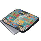Bunte Libellen und Rosen Patchwork Laptopschutzhülle (Vorne Knopf)