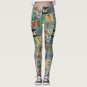 Bunte Libellen und Rosen Patchwork Leggings (Vorderseite)