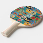 Bunte Libellen und Rosen Patchwork Tischtennis Schläger (Vorderseite)
