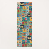 Bunte Libellen und Rosen Patchwork Yogamatte (Vorderseite)