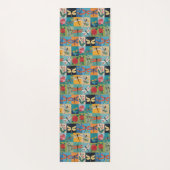Bunte Libellen und Rosen Patchwork Yogamatte (Rückseite)