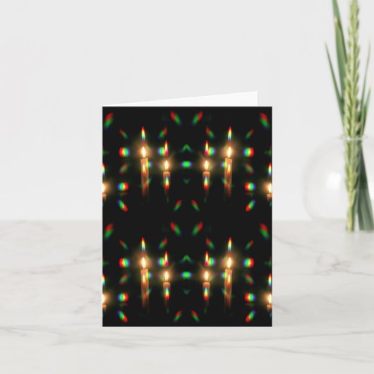 Bunte Lichter Kerzen Karte (Vorderseite)