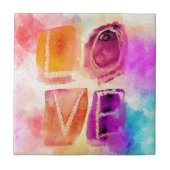 Bunte Liebe im Watercolor Fliese (Vorderseite)
