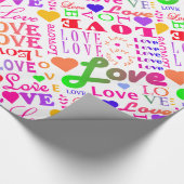 Bunte Liebe, Liebe, Liebe, Liebe, Liebe, Liebe, Geschenkpapier (Ecke)