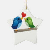 Bunte Liebevögel Keramik Ornament (Rechts)