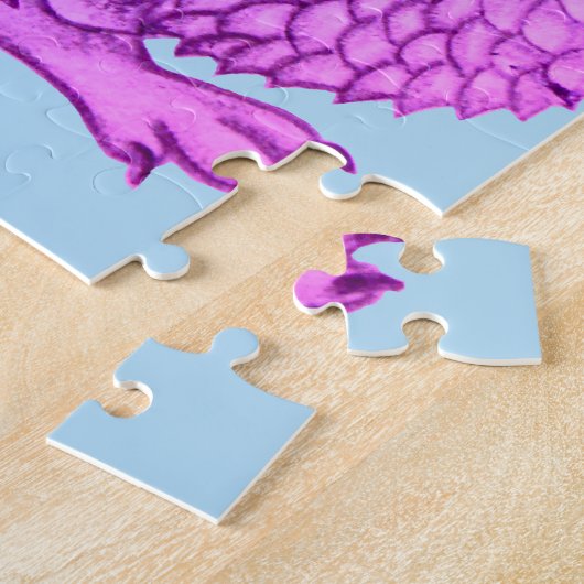 bunte lila Drachen mythische Wesen niedlich Puzzle (Seite)