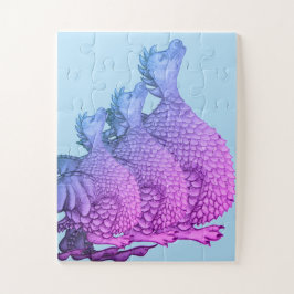 bunte lila Drachen mythische Wesen niedlich Puzzle