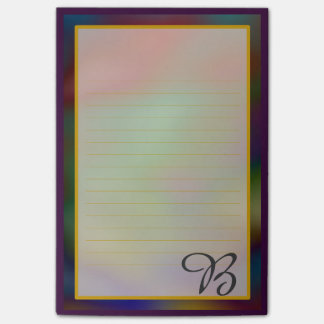 Bunte lila Post-Itanmerkungen des Monogramm-4x6 Post-it Klebezettel