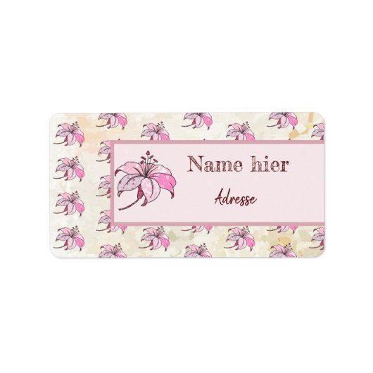 bunte Lilie Adressaufkleber (Vorne)